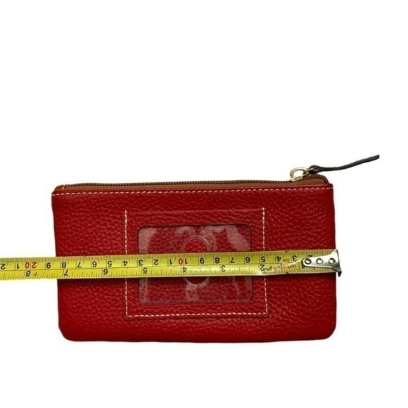 Dooney red leather zipper clutch pouch bag - Picture 5 of 5